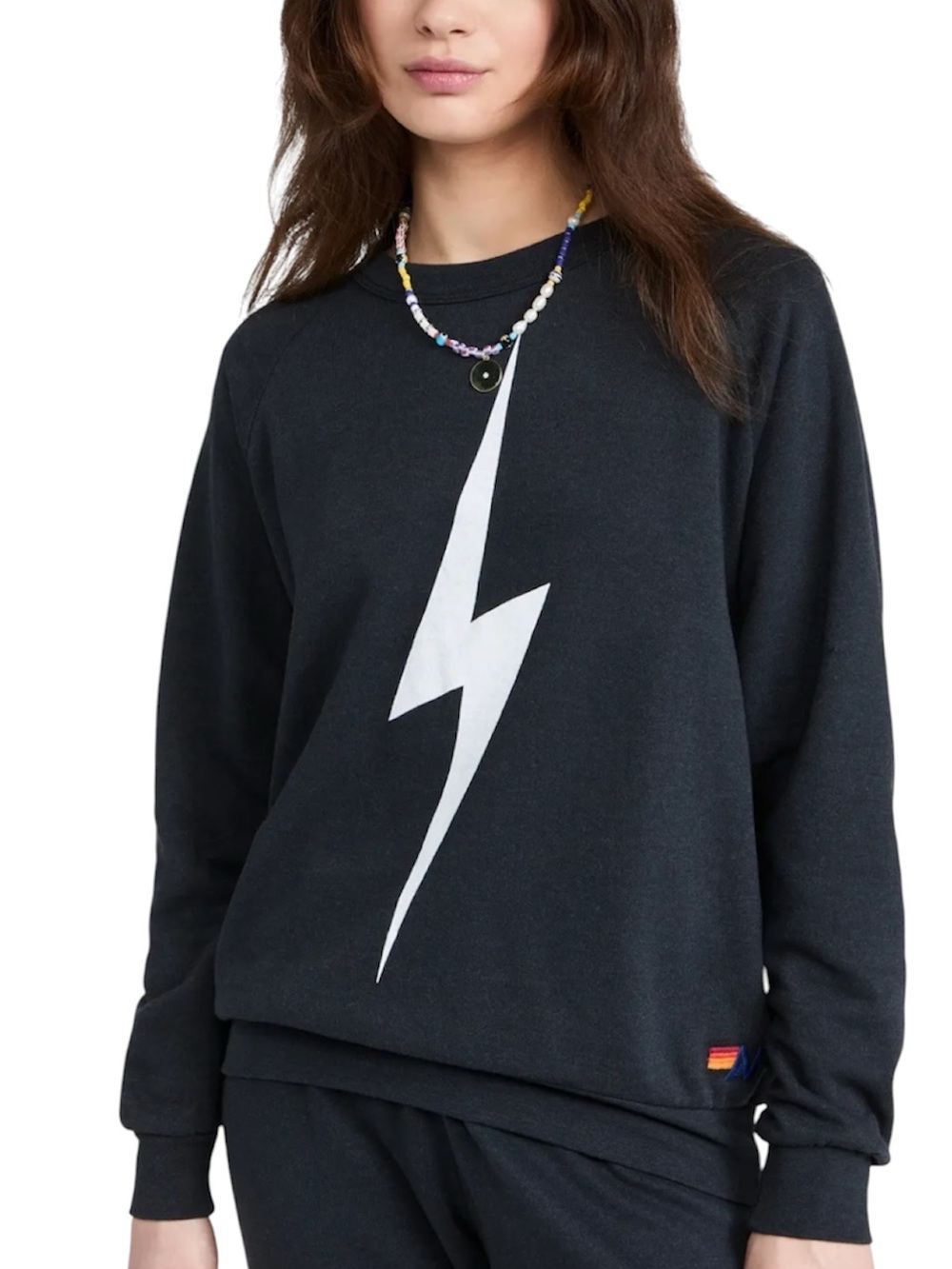 NWOT Aviator Nation Charcoal Bolt Crew Sweatshirt - Sz L